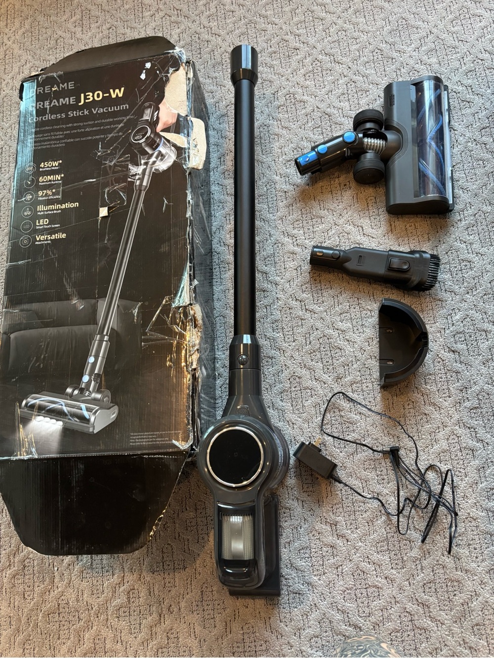 J30-W Cordless Stick Vacuum Cleaner - Black